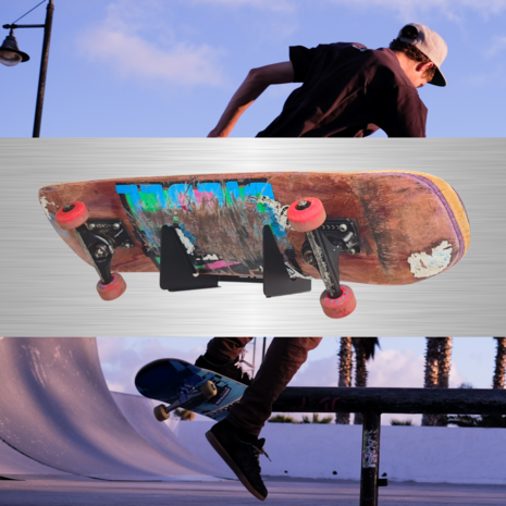 metalen wandrek - skateboard