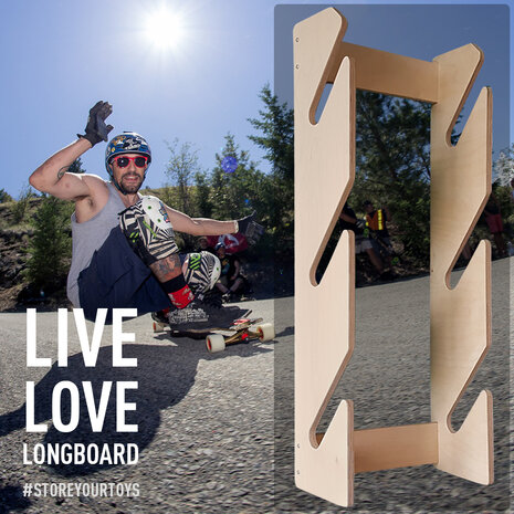 Board Racks - Longboard wall rack - storage system - B-Choice